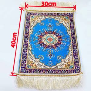 Alfombra de oración religiosa YASEEN de seda helada tradicional, 30x38cm, lavable con base antideslizante, venta al por mayor. - Product Image 4
