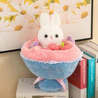 Cadeau de la Saint-Valentin et de mariage, fleurs créatives, peluche lapin, jouet en peluche super doux, lapin de confort dans un sac OPP