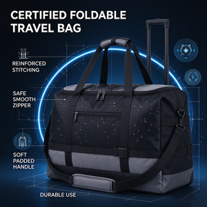 Grand sac de voyage pliable, sac à main portable adapté aux sports, à la salle de sport et aux voyages de week-end - Product Image 4