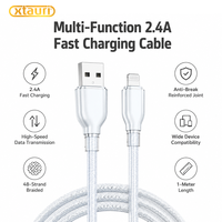Cable Trenzado de Nailon USB Tipo C a Tipo C XTAURI PD100W, USB2.0 480Mbps 20V 5A, Carga Súper Rápida, Certificación CE RoHs Reach