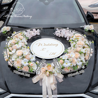 Décoration personnalisée de voiture de mariage fleur artificielle rangée avant fleur rétro fleur artificielle avec ventouse art floral