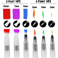 Ensemble de 9 stylos pinceaux aquarelle super faciles à utiliser pour débutants et enfants, manche en plastique soluble dans l'eau, poils en nylon