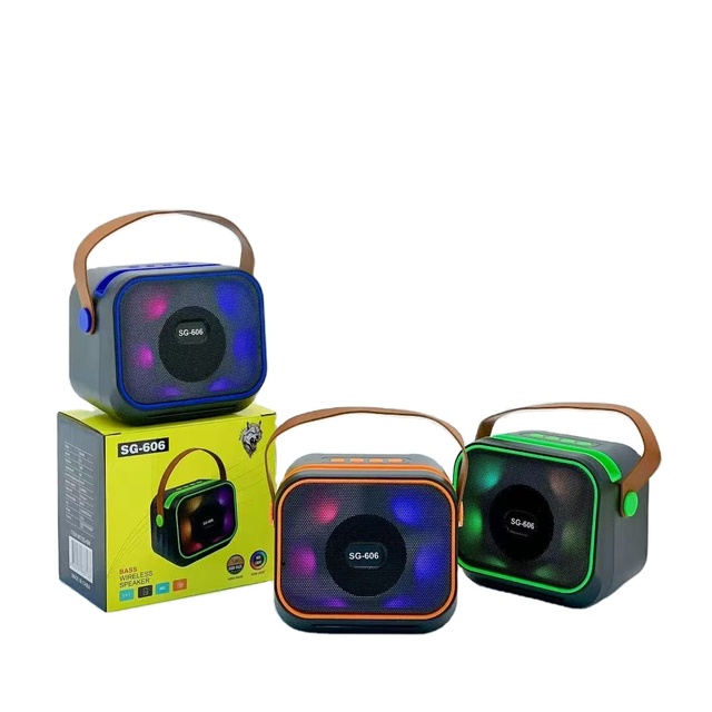 SG-606 Hot Sales Mini Home Audio Stereo Wireless Speaker Colorful LED Portable Speaker With Passive Radiator Bass Enhanced