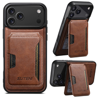 Étui de téléphone portefeuille magnétique à chargement sans fil en cuir de vachette texturé, personnalisé, directement de l'usine OEM/ODM, pour la série Apple