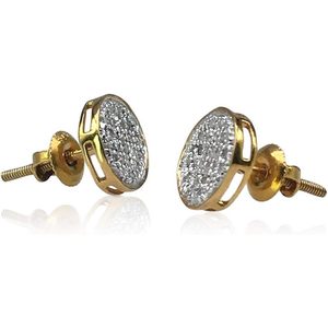 Ornaatis Diamond <b>Stud</b> <b>Earrings</b> 0.15 Cttw Round Cut Yellow Gold Plated 925 Sterling <b>Silver</b> Women's Everyday Wear - Product Image 2