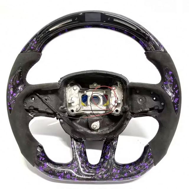 Fast Shipping For Dodge Charger Durango SRT Hellcat Grand Cherokee Purple LED Forged Carbon Fiber Steering Wheel