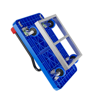 Carretilla de plataforma plegable de plástico de cuatro ruedas para carga pesada, carrito de mano OEM portátil, herramientas de compras duraderas