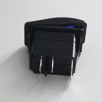Interruptor de balancín marino a prueba de agua, encendido y apagado, 12V/20A, 24V/10A, 7 pines, luz LED roja DPDT