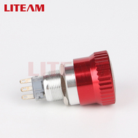 Interrupteur à bouton-poussoir d'urgence en métal étanche IP65 avec trou de montage de 19 mm, tête rouge, 1NO1NC, 2NO2NC, bouton d'arrêt d'urgence pour équipement