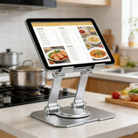 Support pour ordinateur portable et tablette en acier au carbone métallique OEM, rotation à 360 degrés, réglable, compatible avec iPad, pour bureau, maison, école, ordinateur de bureau