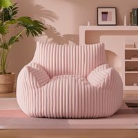 Ensemble de canapés poufs en tissu velours côtelé doux et moelleux, design japonais moderne, pour la maison, le bureau, le salon, avec billes de polystyrène