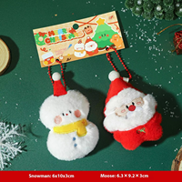 Père Noël en peluche poupée arbre de noël pendentif mignon dessin animé porte-clés en gros cadeau de noël sac accessoire