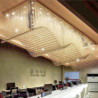 Personnalisé K9 grand lustre de mariage moderne rectangulaire LED lustre en cristal éclairage banquet lustres plafonnier