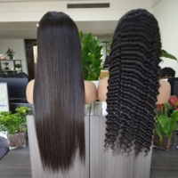 Perruque de Cheveux Humains Bruts Indiens 13x6 avec Dentelle Frontale, Perruques Frontales Complètes HD Sans Colle, Perruque Brésilienne Lisse ou Bouclée pour Femmes Noires