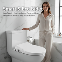 Accessoire de bidet mécanique en matériau robuste, forme D, moderne, pour l'hygiène personnelle, installation facile en DIY, couvercle à fermeture douce, eau