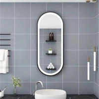 Miroir de salle de bain intelligent à LED avec éclairage LED, cadre en forme de piste de piste d'essai de sablage, grand fabricant en gros