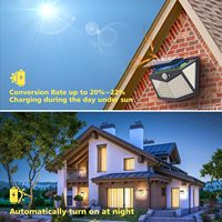 Lampe à détecteur de mouvement solaire à LED 3 modes Lampe murale solaire à capteur humain IP65 étanche Lampe de jardin extérieure