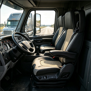 Asiento <span class=keywords><strong>de</strong></span> Camión Americano <span class=keywords><strong>de</strong></span> Alta Resistencia con Suspensión Neumática, Masaje Lumbar y Cuero PU para <span class=keywords><strong>Peterbilt</strong></span> - Product Image 5