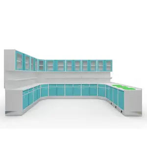 Perabot Rumah Sakit Komersial Disesuaikan Dinding Dipasang Lemari Kabinet Penyimpanan Kayu untuk Membuang Ruang