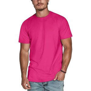 Camiseta de Cuello Redondo para Hombre, Manga Corta, Corte Regular, Ligera, Informal, Básica, Cuello Redondo, Lisa, Suave, Mezcla Triple - Product Image 1