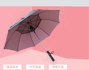 Parapluie ventilateur USB de haute qualité avec protection UV, lumière solaire et ventilateur intégré - Product Image 4