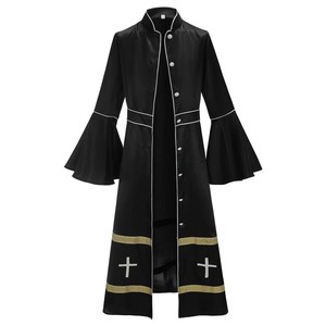 Robe <span class=keywords><strong>de</strong></span> <span class=keywords><strong>Prêtre</strong></span> Unisexe pour Église, <span class=keywords><strong>Soutane</strong></span> Liturgique <span class=keywords><strong>de</strong></span> Chœur, Vêtement Liturgique <span class=keywords><strong>à</strong></span> Boutons <span class=keywords><strong>à</strong></span> Manches Longues pour Pasteur - En Vente - Product Image 4