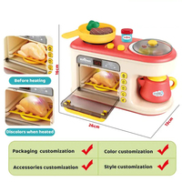 Jouet de cuisine d'imitation avec cuisinière, ensemble de jeu de simulation d'appareils électroménagers avec lumière et musique, accessoires alimentaires pour jeu de rôle pour enfants