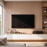 Ensemble de meubles TV contemporains pour la maison avec armoire haute à étagères ouvertes pour la décoration du salon de villa