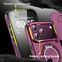 Funda Resistente con Soporte Magnético para iPhone 18 17 16 15 14 13 Pro Max Plus, con Cubierta Deslizante para Cámara y Protección Contra Impactos