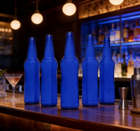 Bouteilles en verre de luxe LANDY de 500 ml à base épaisse, sérigraphiées avec logo personnalisé, pour spiritueux, vodka, tequila, avec bouchon couronne - Vente en gros