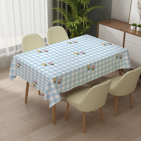 Nappe rose RNPT, nappe rectangulaire en vinyle motif papillon crème, nappe de table à nettoyer facilement, toile cirée durable pour l'intérieur et les fêtes