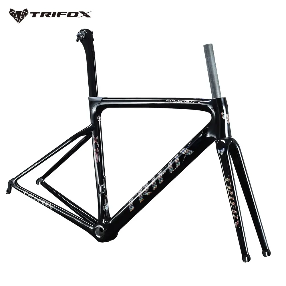 TRIFOX x16-Cuadro de bicicleta de carretera de fibra de carbono T800, alto rendimiento, 46 / 49 / 52/ 52/54/58cm, 700C