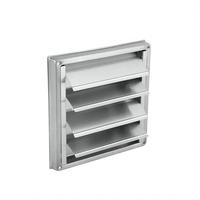 Grilles d'aération carrées en acier inoxydable de différentes tailles, à fixation murale extérieure, avec volet à gravité pour conduit d'extraction