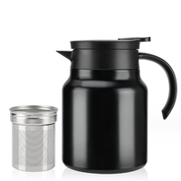 Nouveau gobelet isolé à double paroi en acier inoxydable 316L Logo personnalisé thé et 800ml 1000ml cafetière avec infuseur