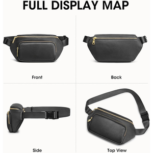 Bolsos de Moda Tipo Bandolera con Bloqueo RFID, Bolsos Cruzados de Cuero para Mujer, Bolsos Pequeños de Cintura para Mujer - Product Image 3