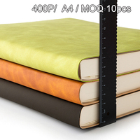 A4 personnalisé 200 feuilles Journal couverture souple en cuir Pu école épais cahier pour les étudiants