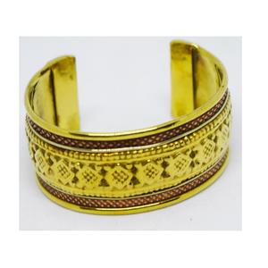 Vintage 1990 Chicago Victorian Muslim Chunky Gold <b>Bangle</b> Oval Cuff vibrant Holi <b>copper</b> <b>bangle</b> Jewelry Gift for Sister - Product Image 4