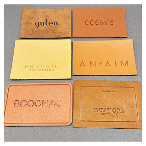 의류 라벨에 대한 맞춤형 하이 퀄리티 실제 양각 패치 로고 가죽 라벨 개인 맞춤형 브랜드 - Product Image 3