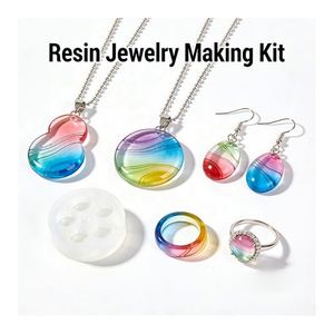 TOYSRUNNER Jewelry Craft <b>Kit</b> DIY UV Hard Crystal Clear LED Lamp <b>Silicone</b> <b>Molds</b> Glitter Foil Flowers Pendants Keychains - Product Image 5