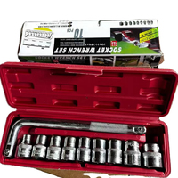 ELEHAND OEM 10PCS 1/2" L External Herramientas Professional Complete Socket Set Mechanics Car Repair Tools Box  Socket Set