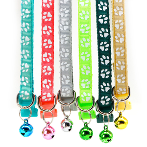 Wholesale Multi-colors Paw Print Adjustable Nylon Cat <b>Collar</b> - Product Image 6