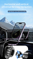 Support de chargeur magnétique sans fil pour grille d'aération de voiture avec contrôle tactile RGB et câble USB-C rétractable pour iPhone 17 16 Pro