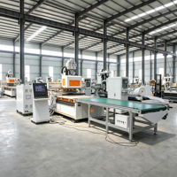 Centre de traitement automatique d'étiquetage et de perçage en ligne droite pour bois, machine de perçage CNC 1300x2500mm