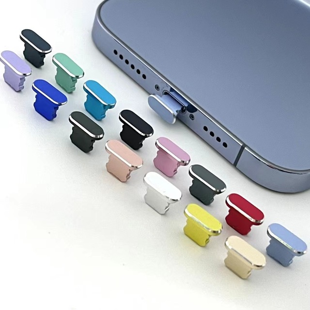 New Aluminum Alloy Phone Charging Port Anti Dust Plug USB Data Cable Hole Charging Port Protector Dustproof Cover for iPhone