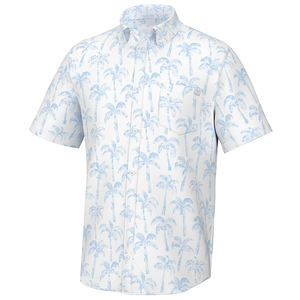 เสื้อเชิ้ตชายหาดแบบมีปก ปกตั้ง ผลิตตามสั่ง (OEM) ผ้าโพลีเอสเตอร์ 100% (21% โพลีเอสเตอร์ 8% สแปนเด็กซ์) แขนสั้น สำหรับตกปลา กันน้ำ - Product Image 3