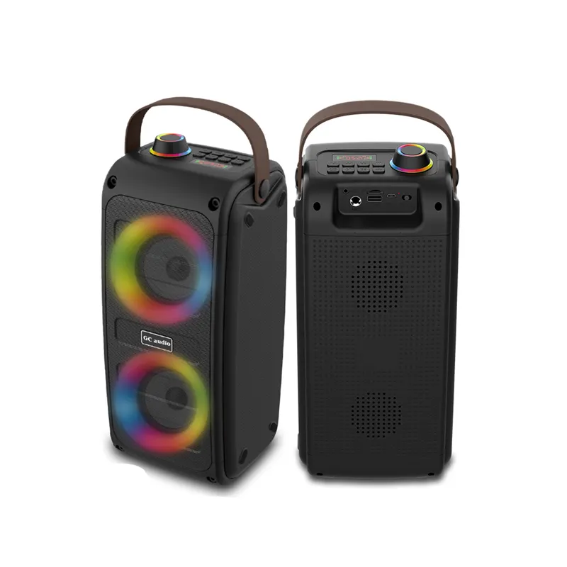 Factory private high quality portable audio speaker with Blue tooth fm radio rechargeable battery disco lighting USB TF slot B87