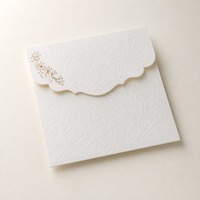 Ensemble de cartes de mariage prédécoupées en papier de qualité supérieure, rose pâle, vert menthe, motif botanique en relief, thème jardin romantique, finition mate, pour Noël et anniversaire