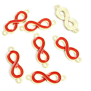 Connecteur à 8 caractères pour la création de bijoux transfrontaliers, idéal pour la fabrication de colliers et bracelets DIY avec accessoires de gouttelettes de couleur à suspendre en double, petit P - Product Image 4