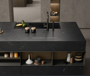 Losas de Granito de Cuarzo Negro Brasileño Negresco Nero Palmas para Encimeras de Cocina Modernas y Tocadores, Acabado Pulido - Product Image 6