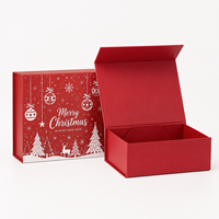 Boîte cadeau en papier haut de gamme sur le thème de Noël, fabriquée en usine, avec pelliculage mat et doublure en mousse, taille personnalisable